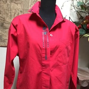 RED VINTAGE SOUTHWESTERN SHIRT/Blouse, size medium